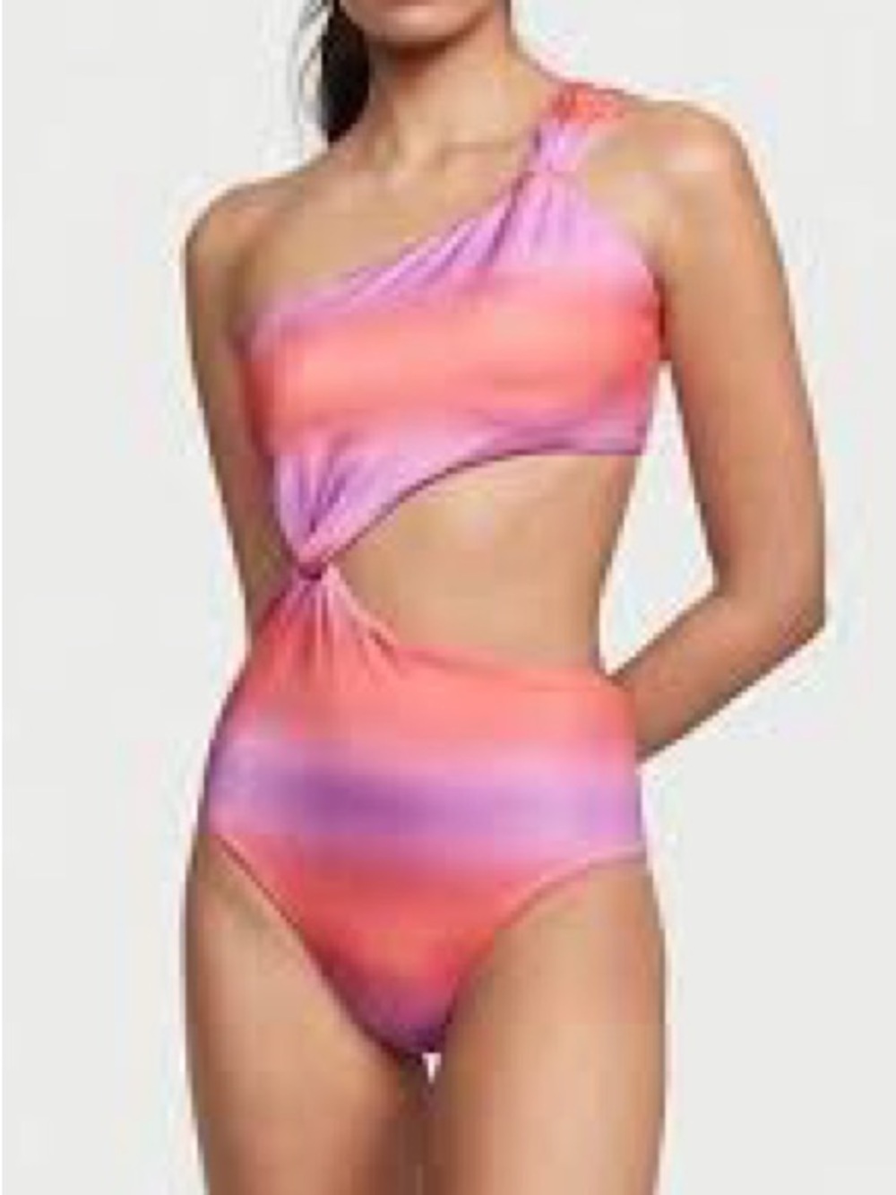NWT XXL VICTORIAS SECRET TWIST MONOKINI PINK OMBRÉ SWIMSUIT (MSRP75)